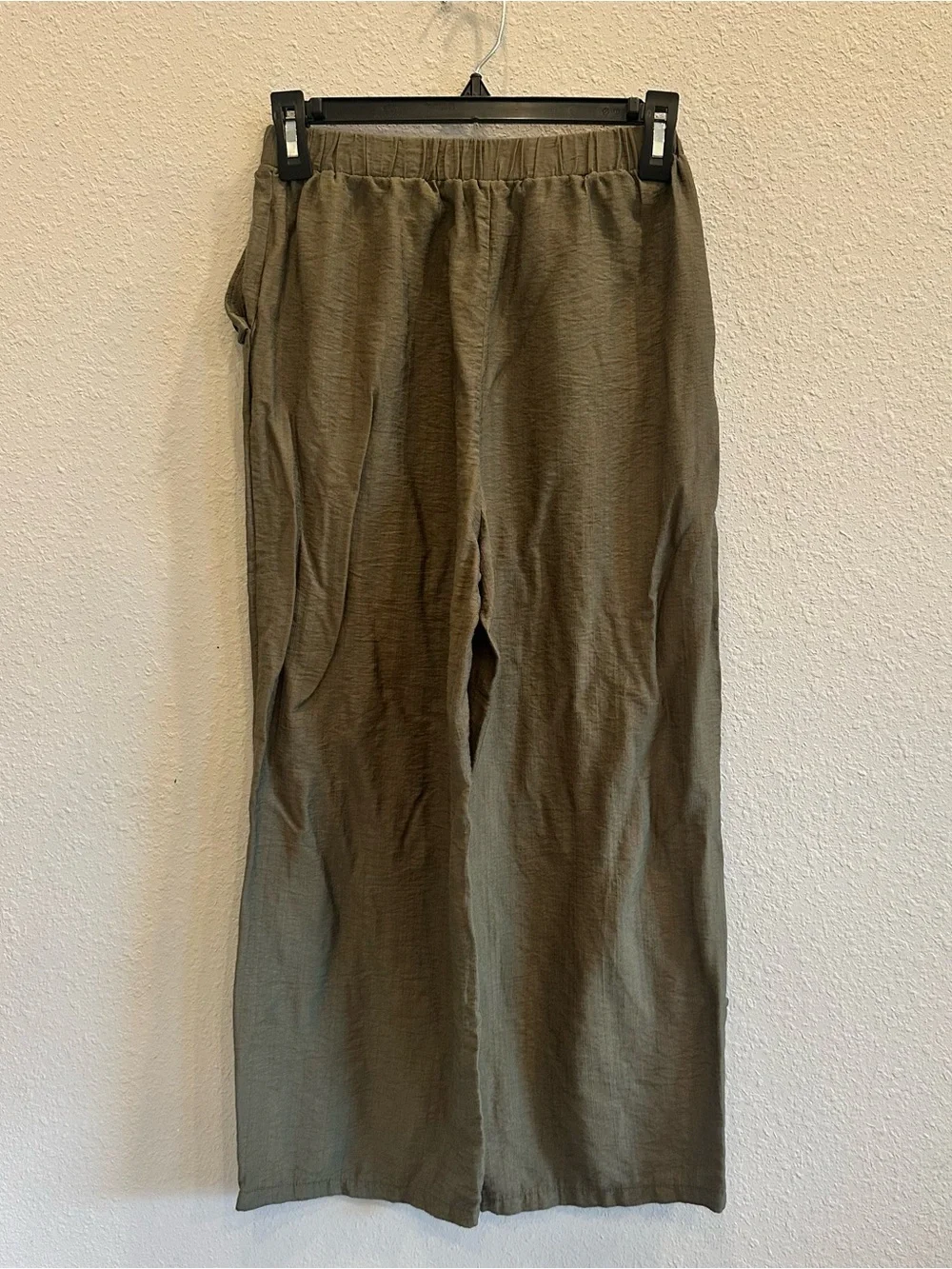 Emery Rose Olive Wide Leg Crop Pants Size S Boho Casual - Picture 2 of 3